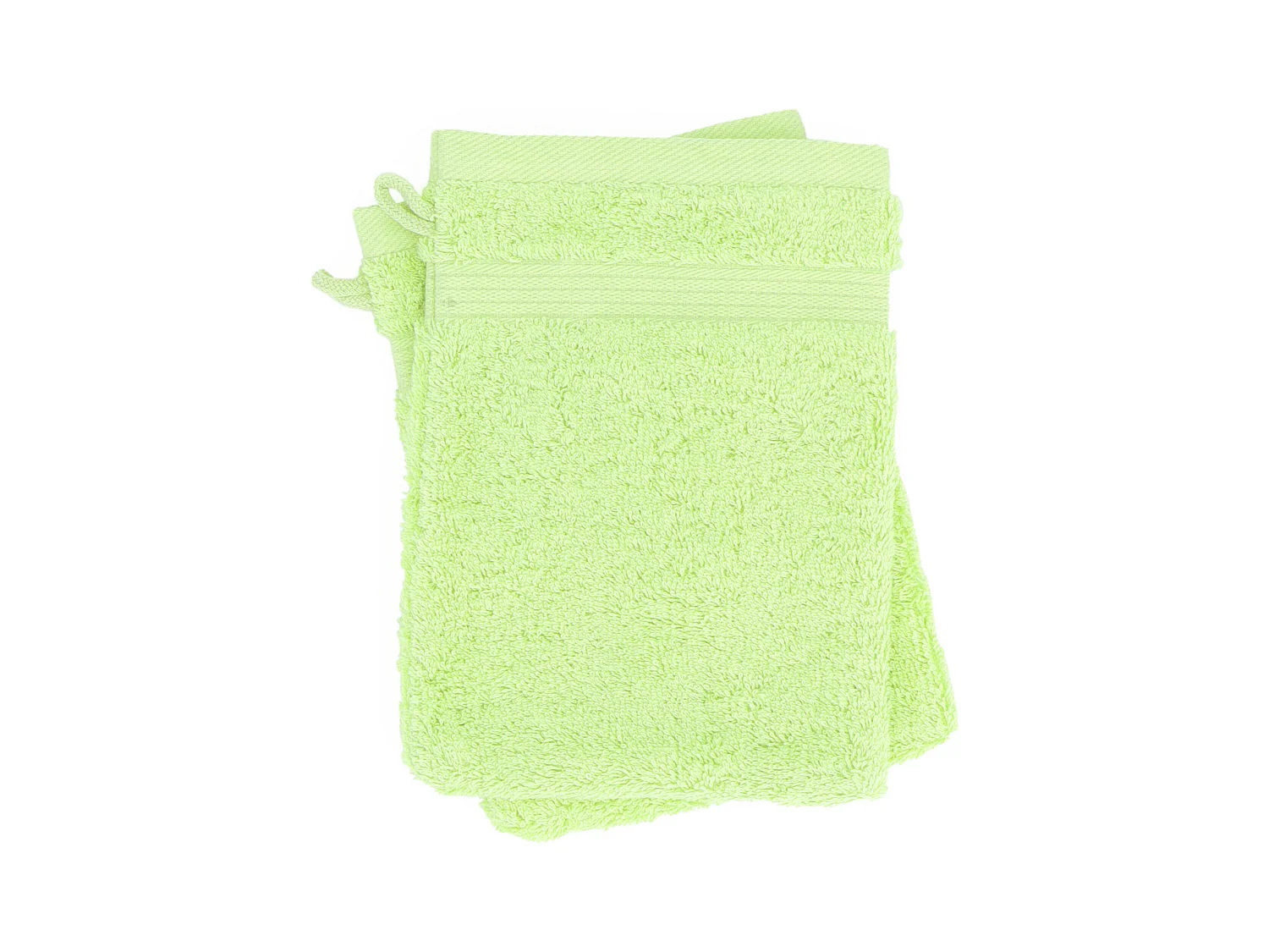 Lot de 2 gants de toilette 16x21 cm LUXOR vert pomme