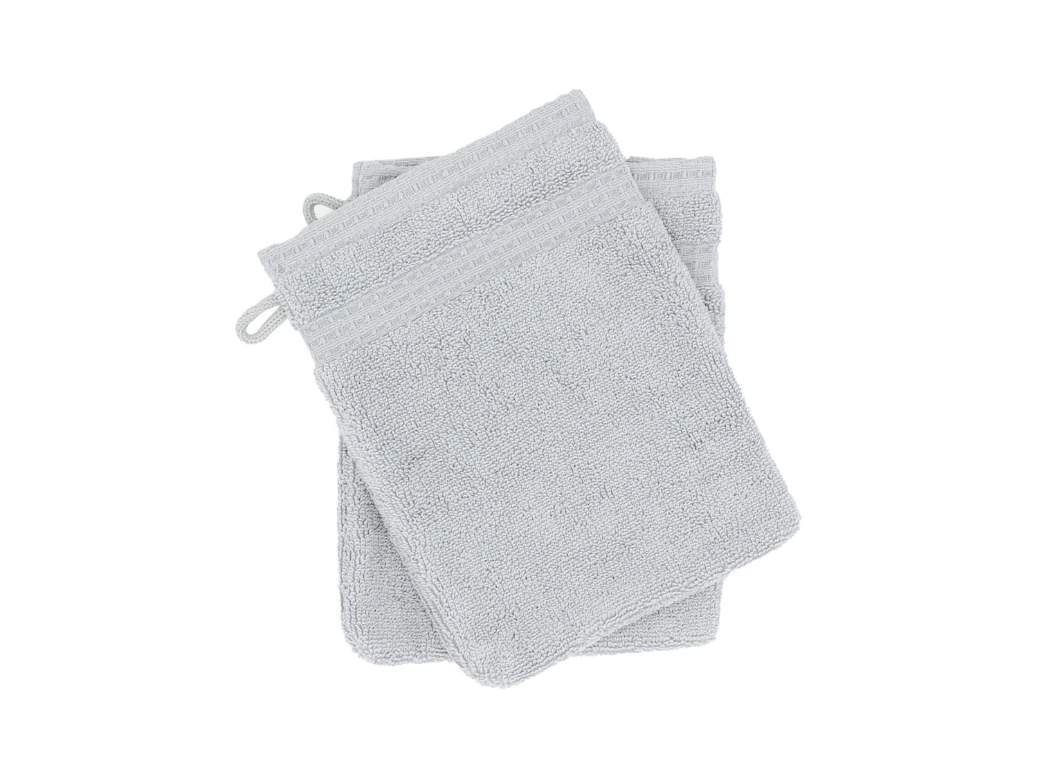 Lot de 2 gants de toilette 16x21 cm NATURAL gris platine