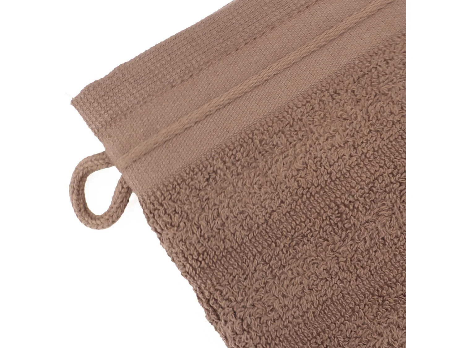 Lot de 2 gants de toilette 16x21 cm NATURAL marron