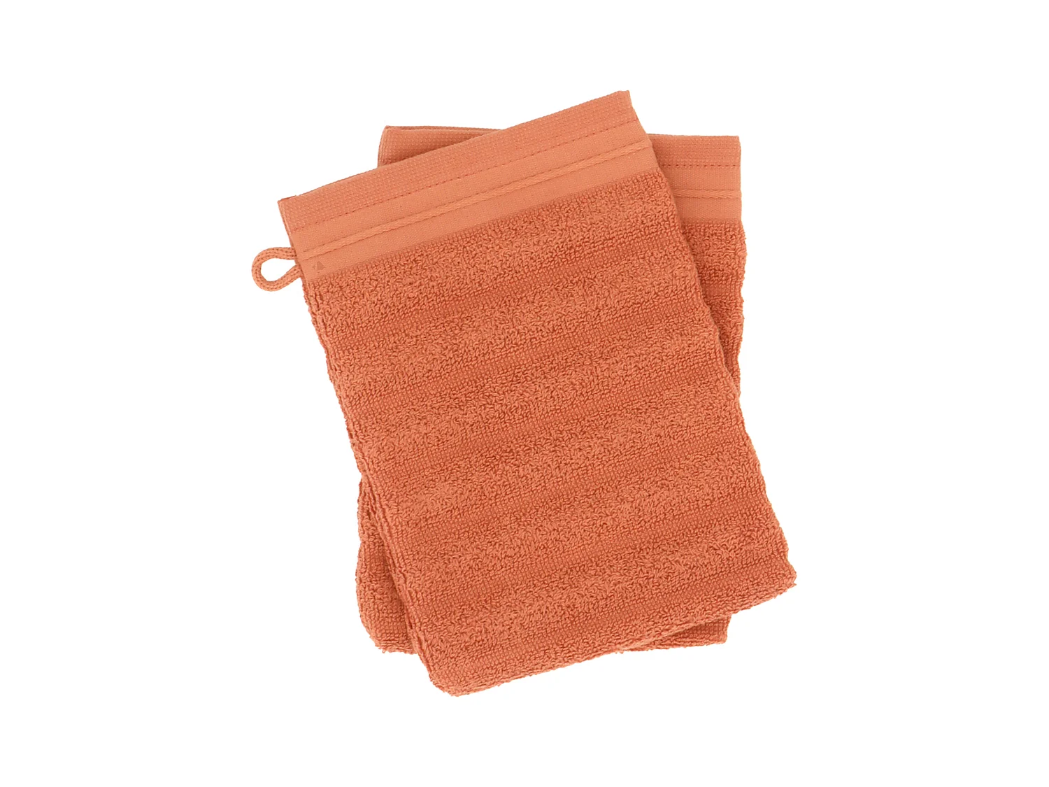 Lot de 2 gants de toilette 16x21 cm NATURAL STRIPES ocre