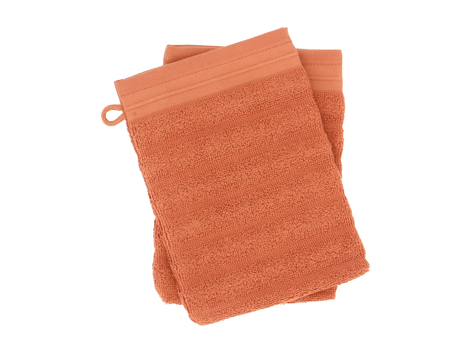 Lot de 2 gants de toilette 16x21 cm NATURAL STRIPES ocre
