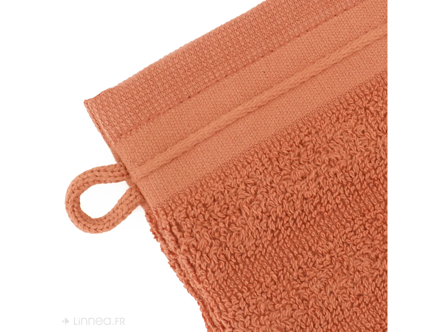 Lot de 2 gants de toilette 16x21 cm NATURAL STRIPES ocre