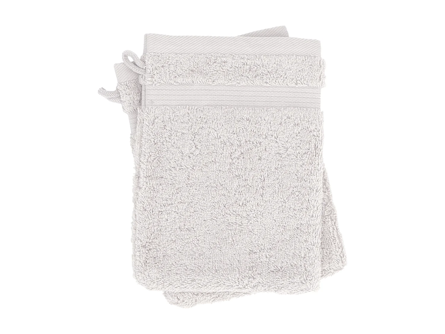 Lot de 2 gants de toilette 16x21 cm LUXOR gris platine