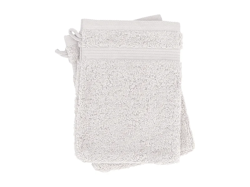 Lot de 2 gants de toilette 16x21 cm LUXOR gris platine