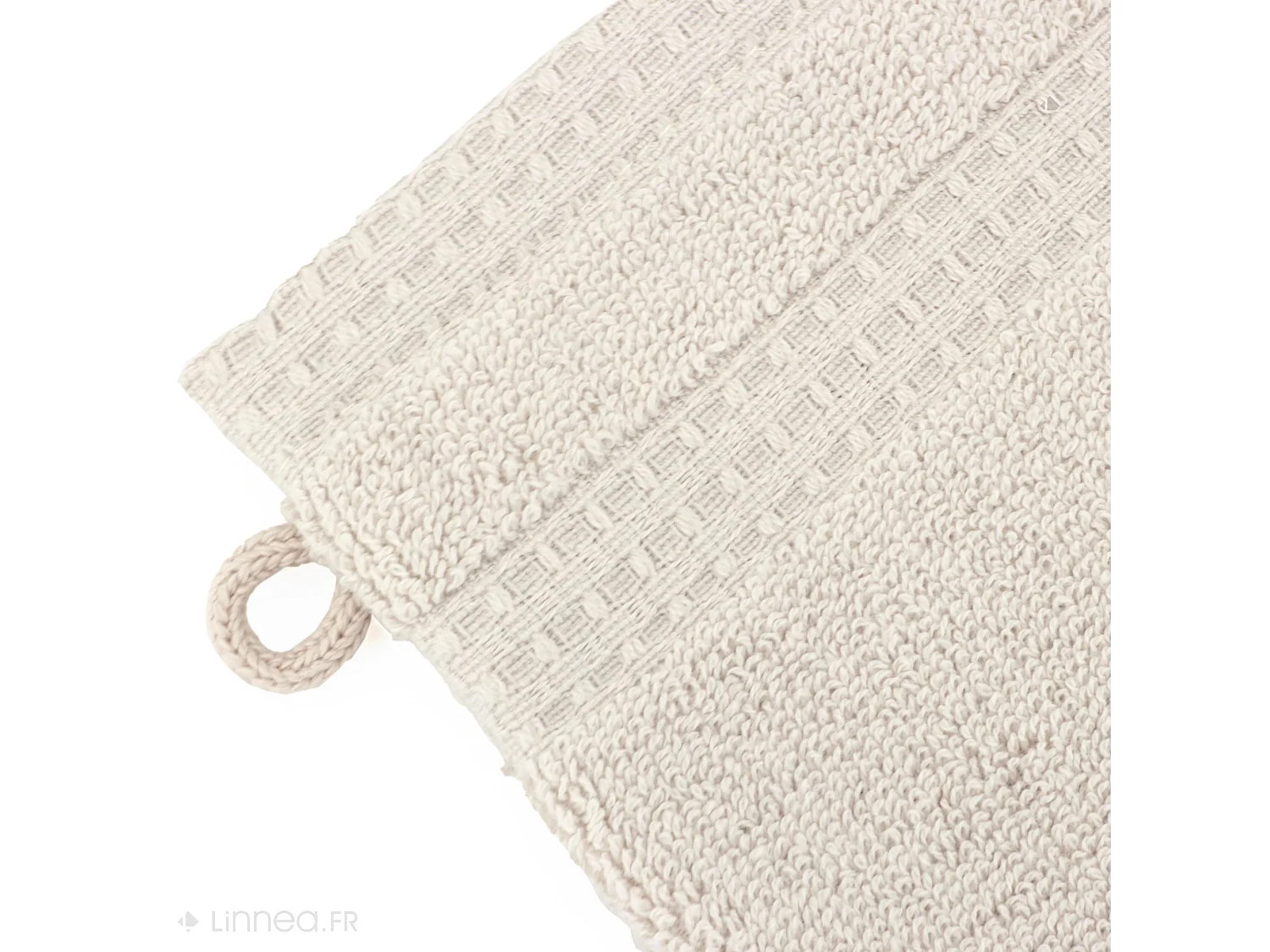 Lot de 2 gants de toilette 16x21 cm NATURAL blanc crème
