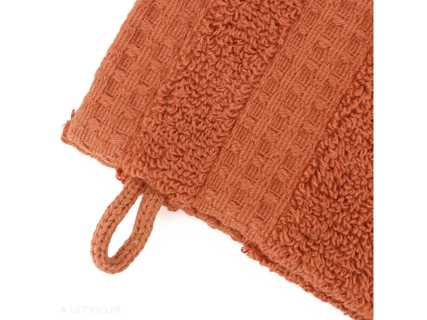 Lot de 2 gants de toilette 16x21 cm NATURAL ocre