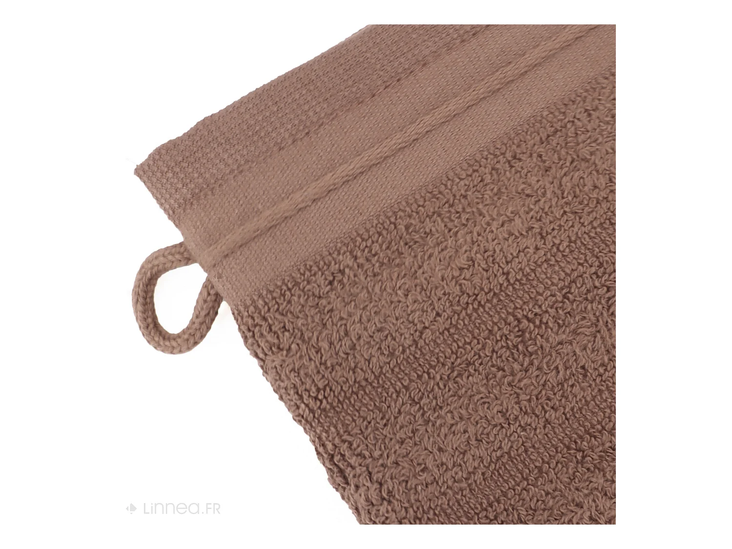 Lot de 2 gants de toilette 16x21 cm NATURAL STRIPES marron