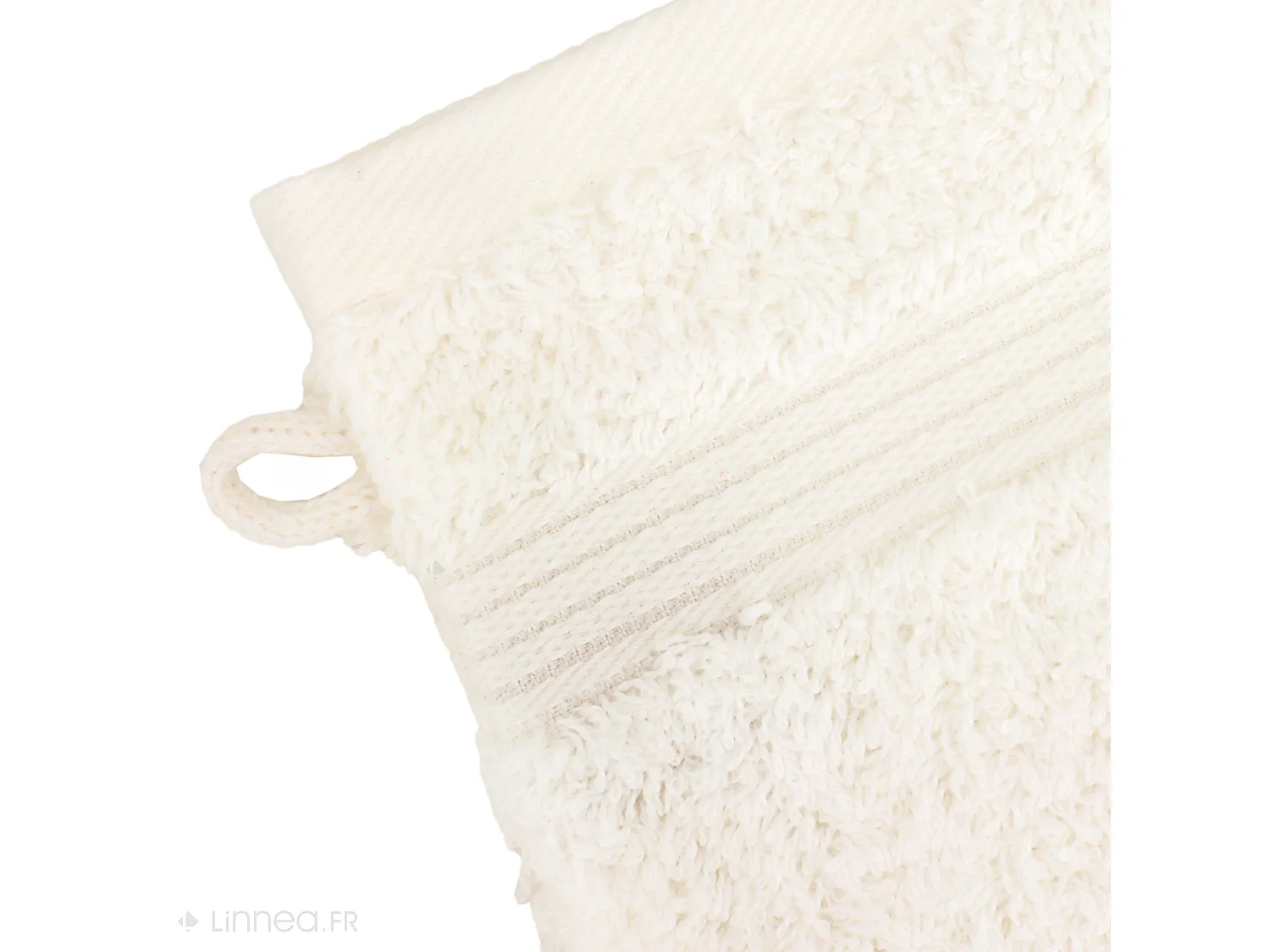 Lot de 2 gants de toilette 16x21 cm LUXOR blanc crème