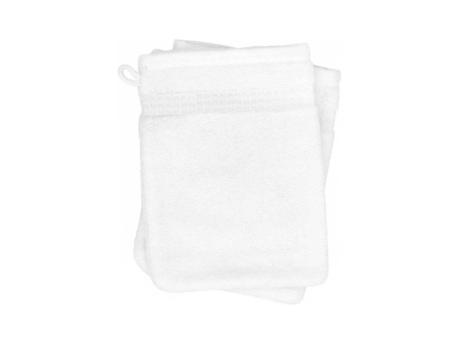 Lot de 2 gants de toilette 16x21 cm NATURAL blanc