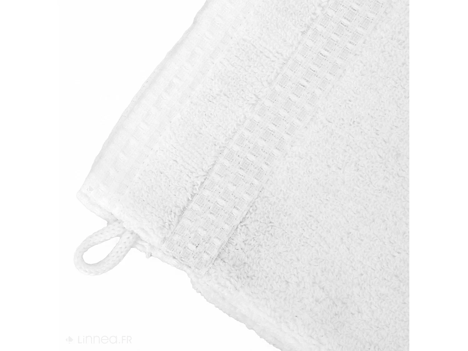 Lot de 2 gants de toilette 16x21 cm NATURAL blanc