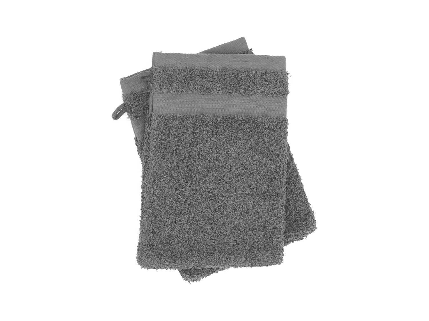 Lot de 2 gants de toilette 16x21 cm LUXOR anthracite