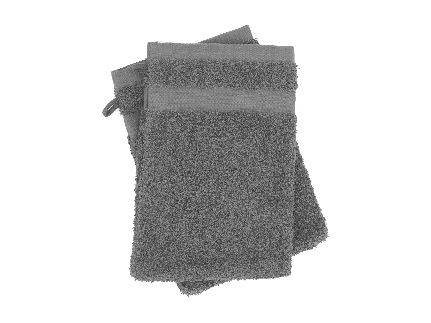 Lot de 2 gants de toilette 16x21 cm LUXOR anthracite