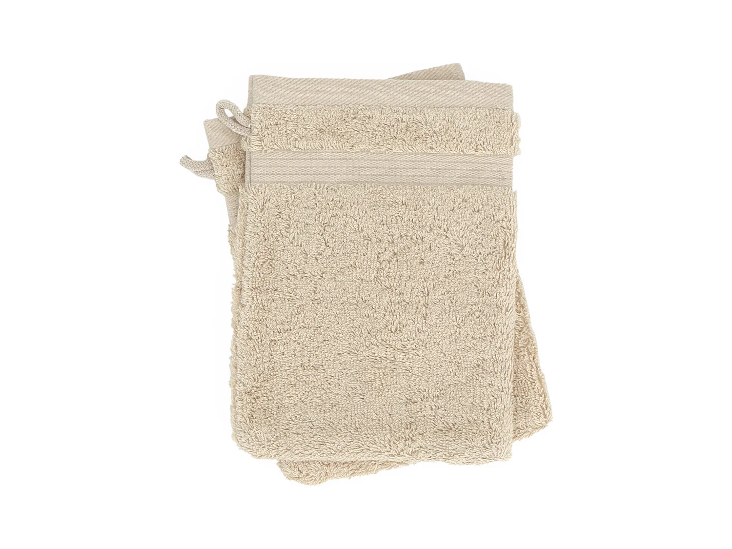 Lot de 2 gants de toilette 16x21 cm LUXOR beige