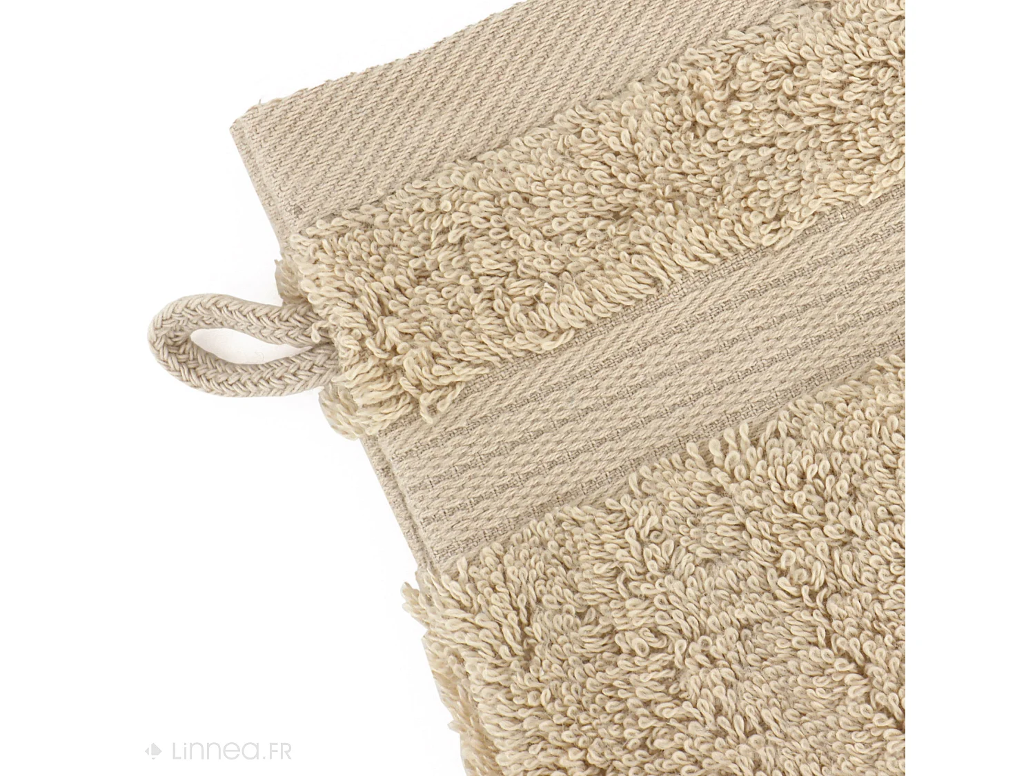 Lot de 2 gants de toilette 16x21 cm LUXOR beige