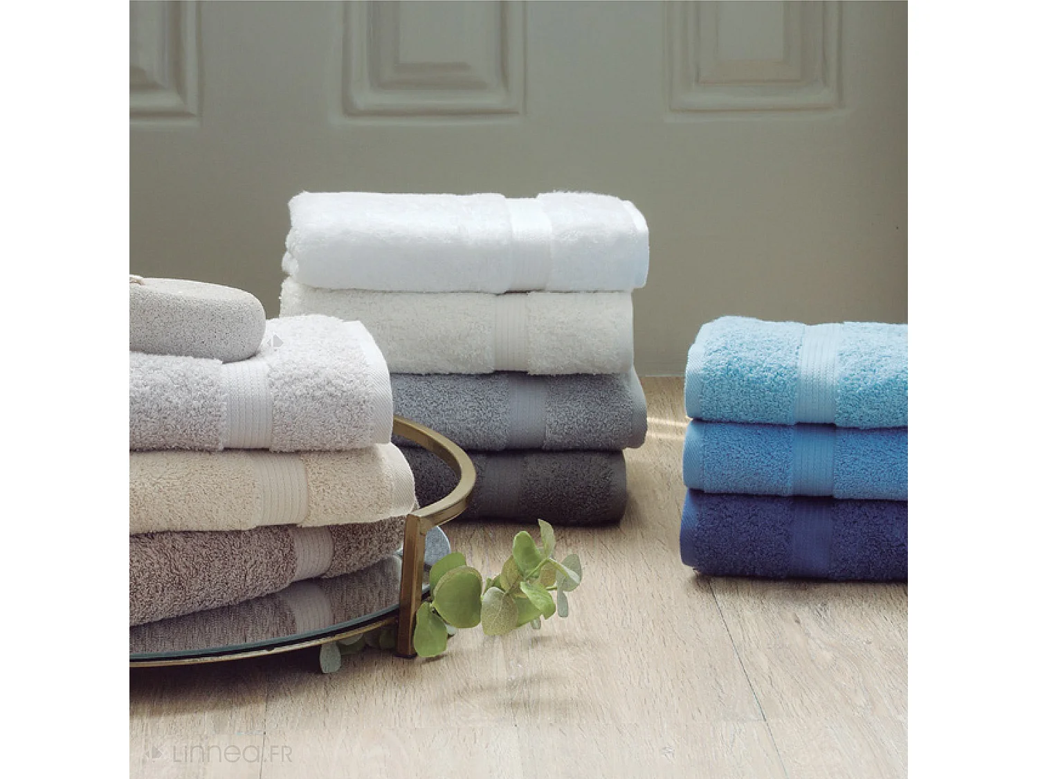 Lot de 2 gants de toilette 16x21 cm LUXOR beige
