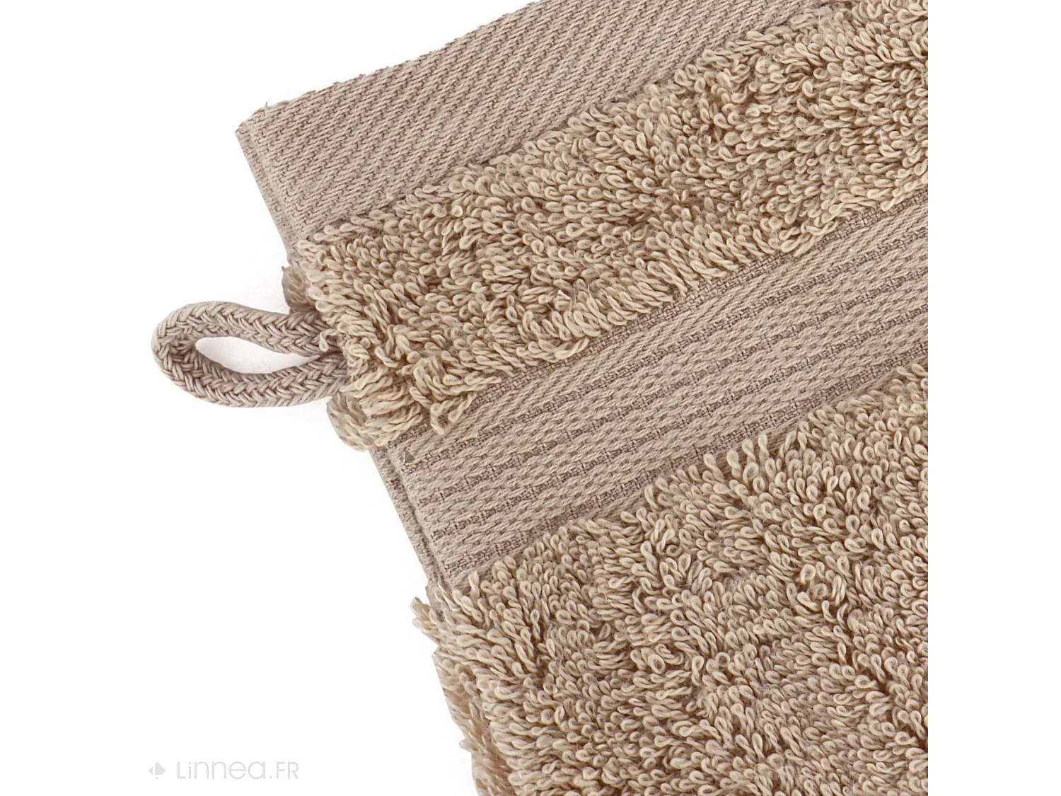 Lot de 2 gants de toilette 16x21 cm LUXOR taupe