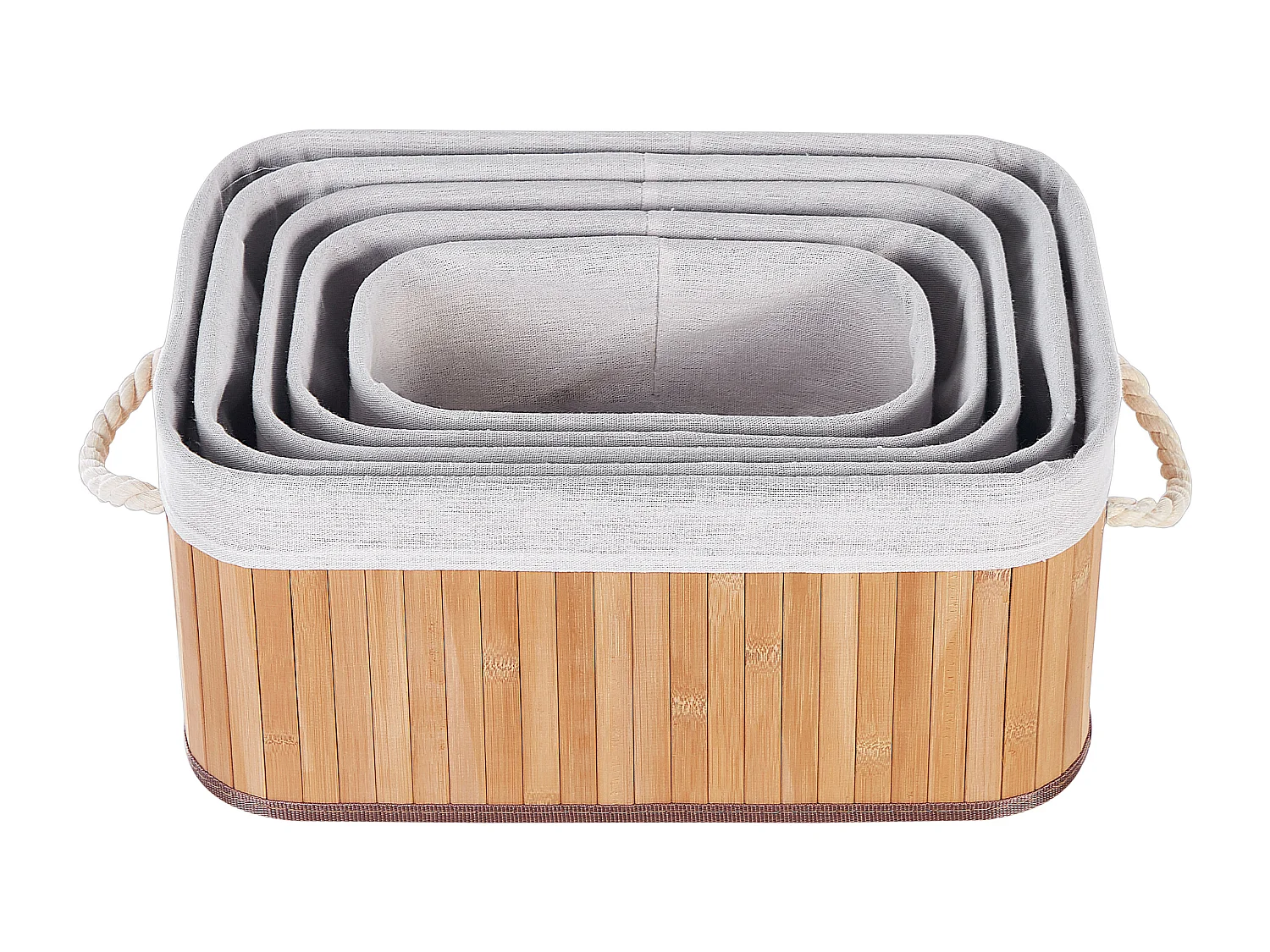 Lot de 5 paniers TALPE Bambou Marron clair