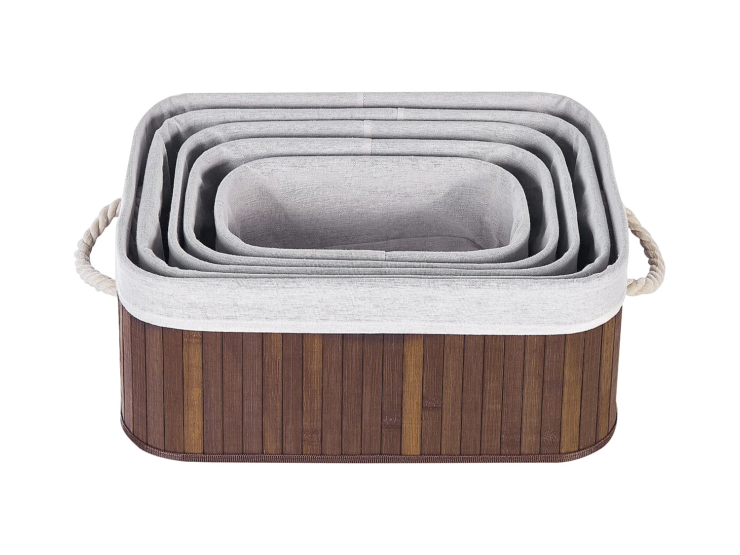 Set van 5 manden TALPE Bamboehout Donkerbruin