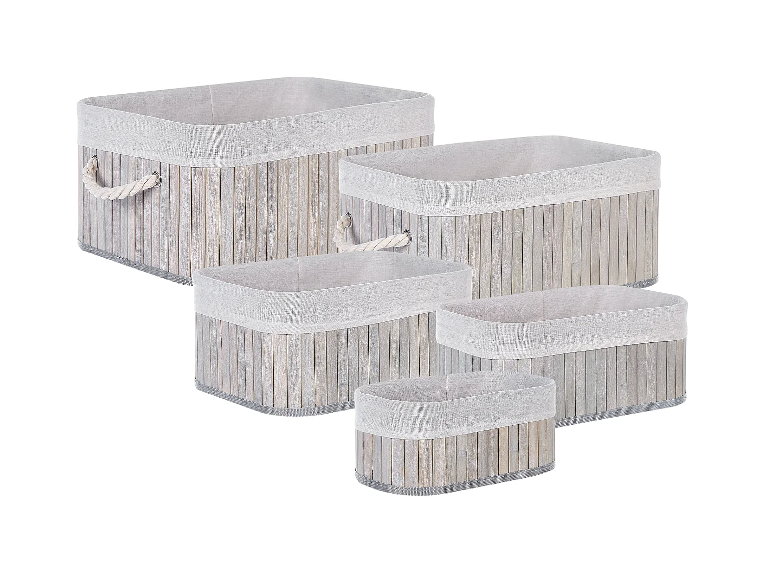 Lot de 5 paniers TALPE Bambou Gris