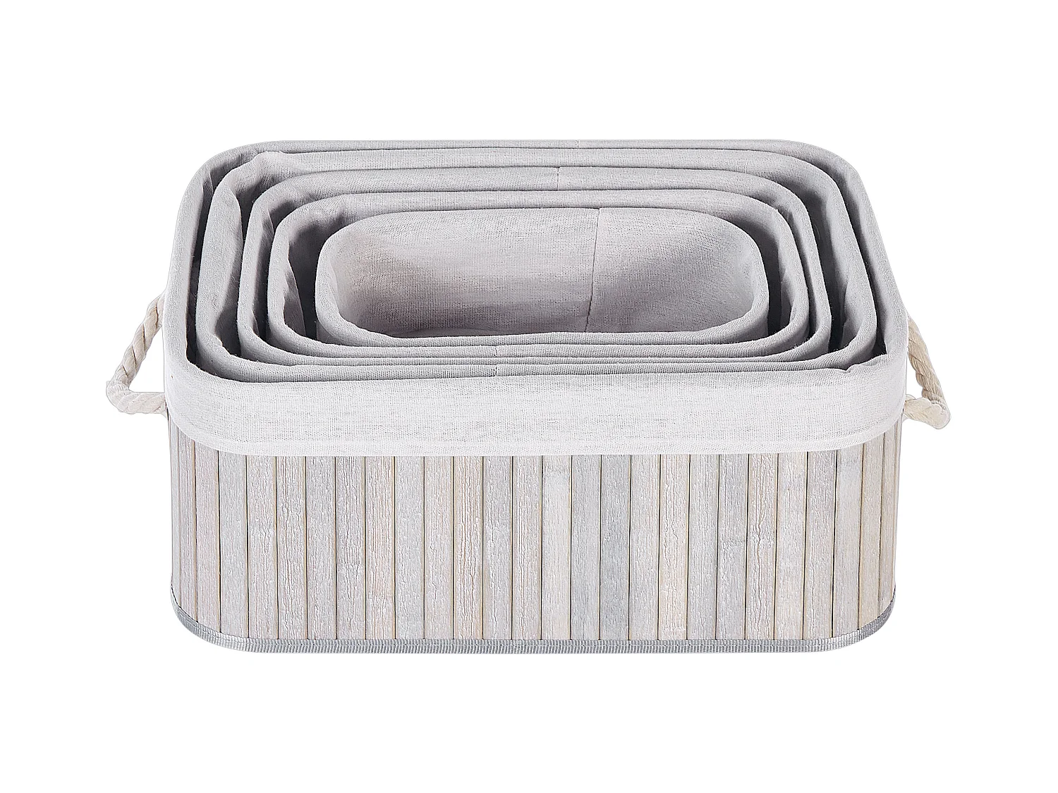 Lot de 5 paniers TALPE Bambou Gris