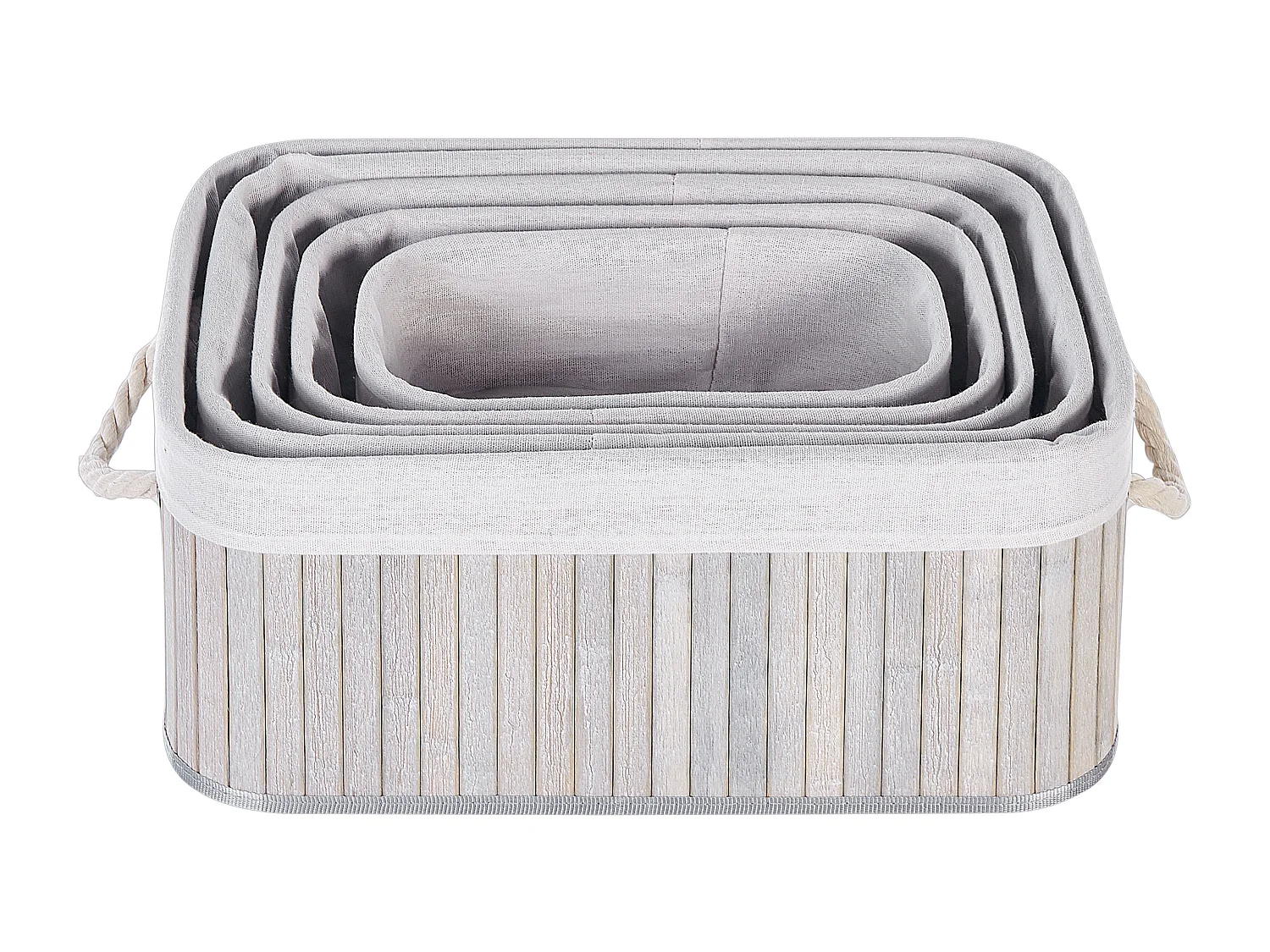 Lot de 5 paniers TALPE Bambou Gris