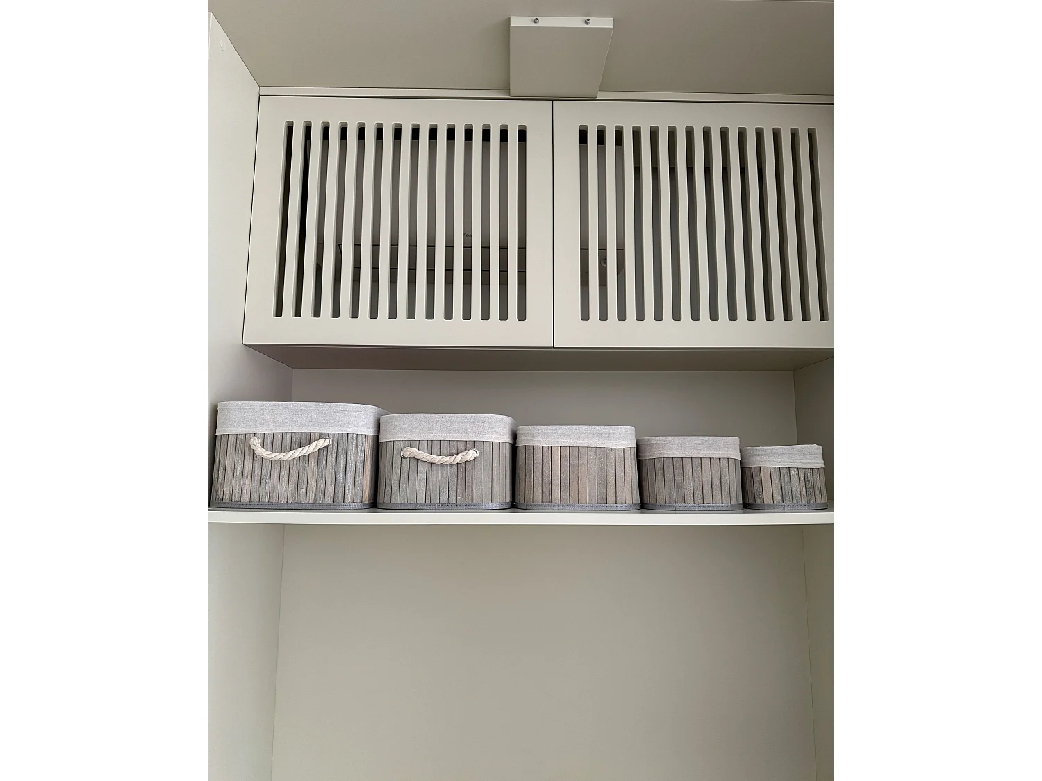 Lot de 5 paniers TALPE Bambou Gris