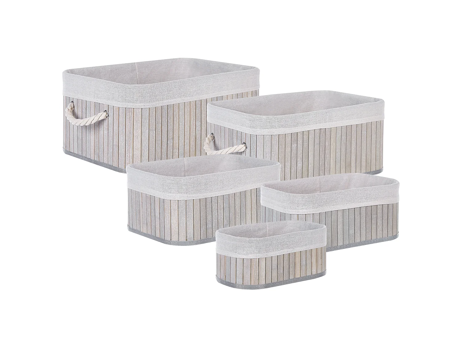 Set of 5 Baskets TALPE Bamboo Grey