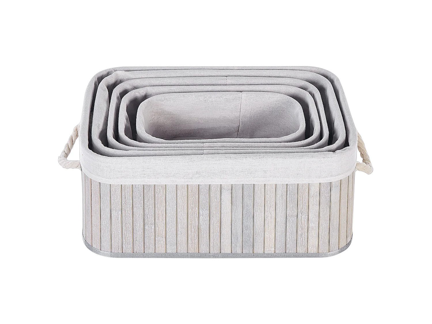 Set of 5 Baskets TALPE Bamboo Grey
