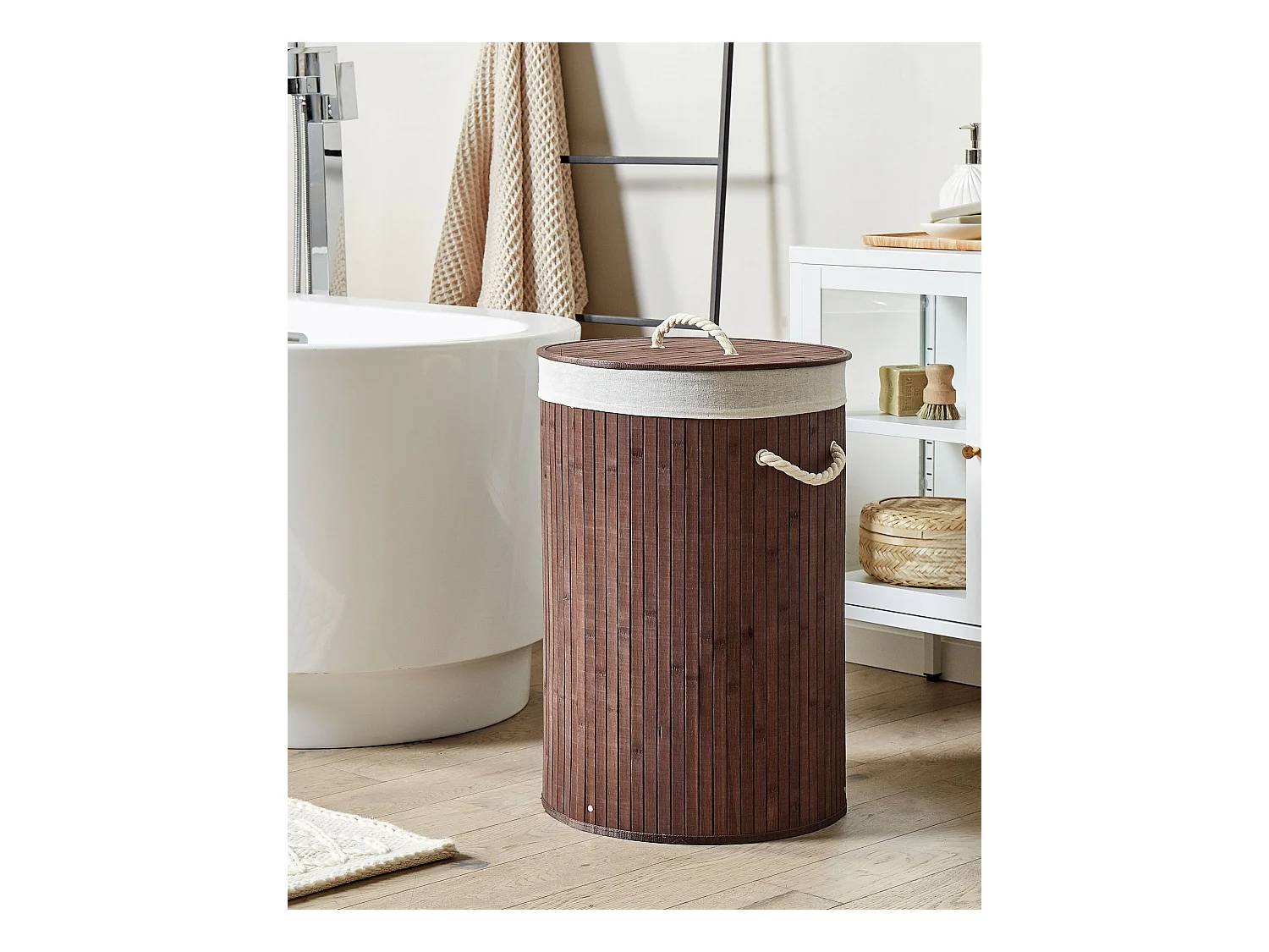 Panier SANNAR Bambou Marron foncé 75 L