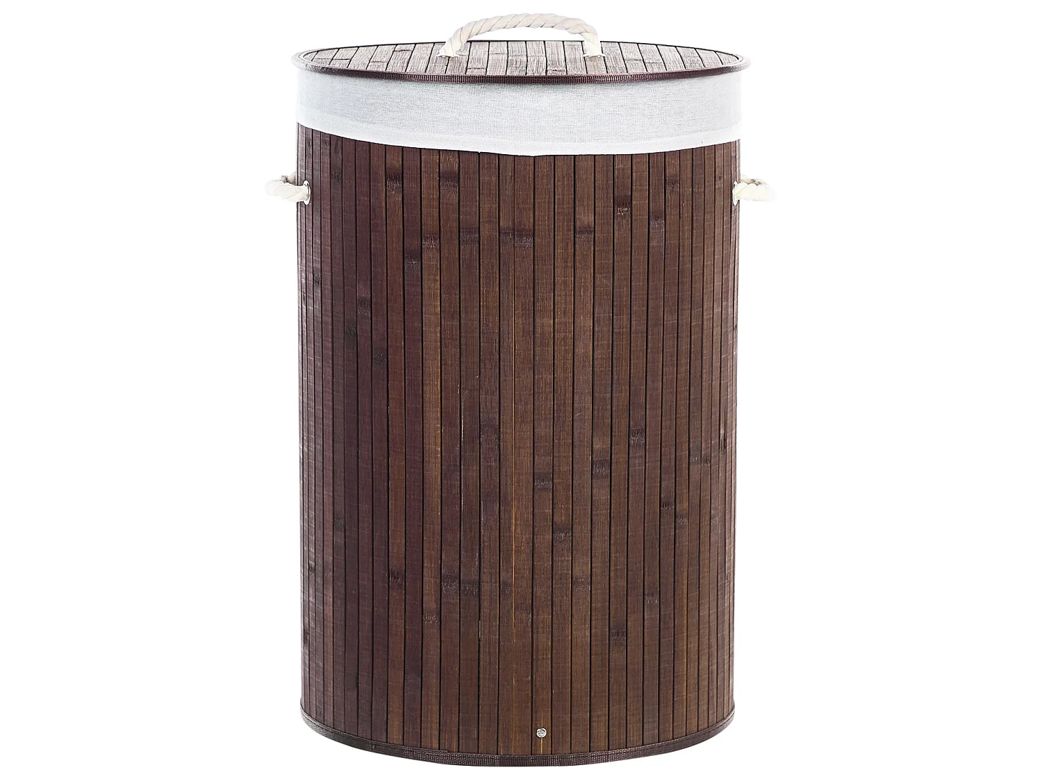 Laundry Basket SANNAR Bamboo Dark Brown 75 L