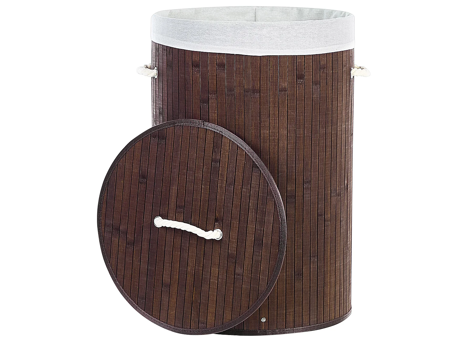 Laundry Basket SANNAR Bamboo Dark Brown 75 L