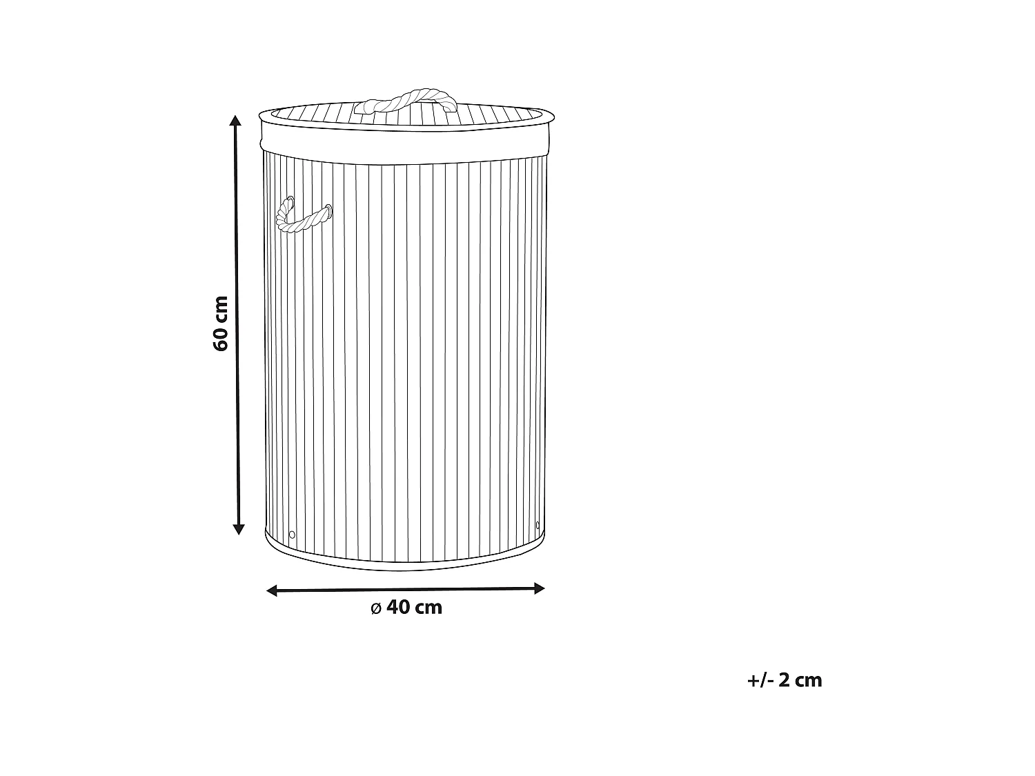 Cesta legno di bambù grigio e bianco 60 cm SANNAR