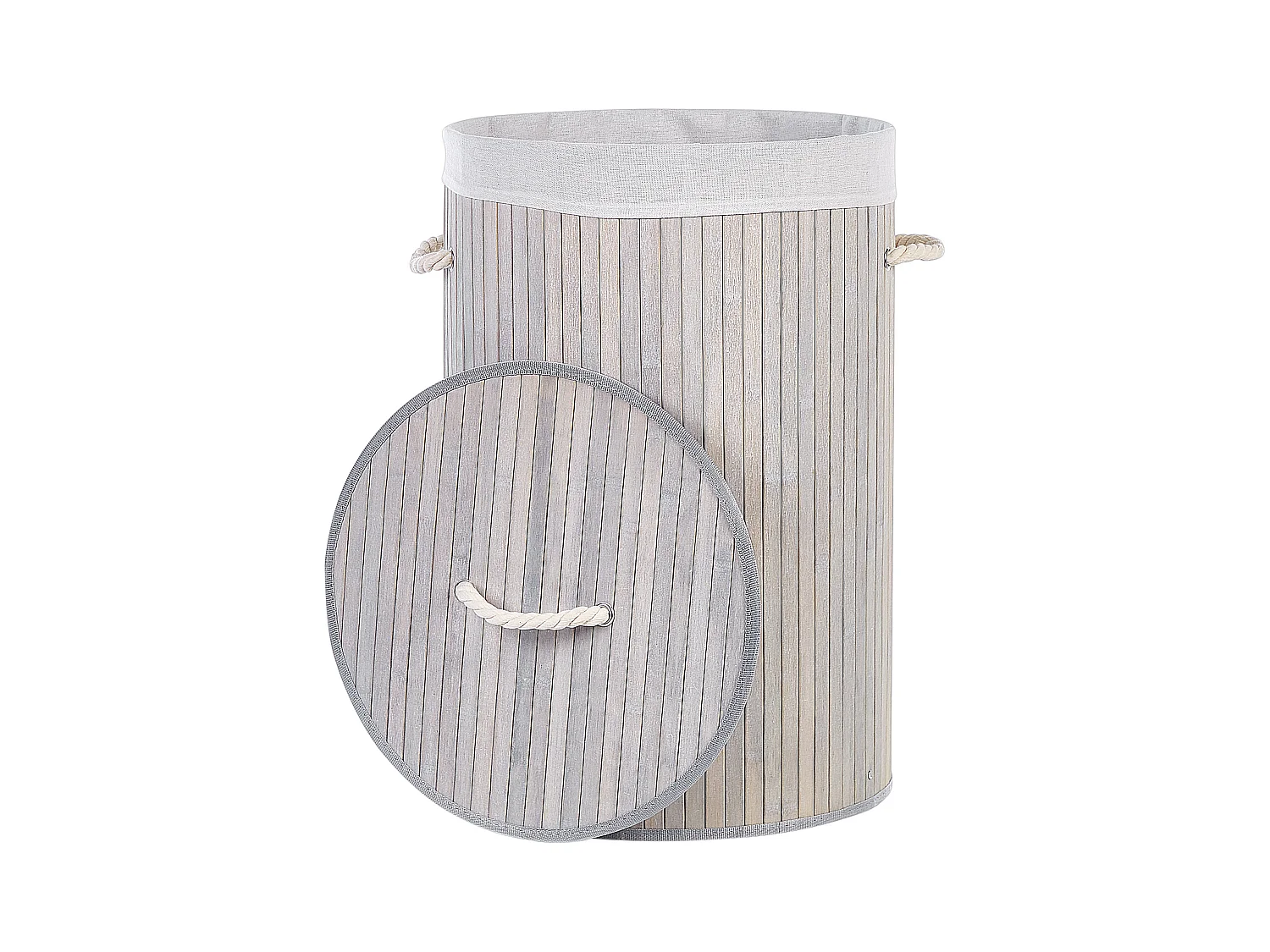 Cesta de madera de bambú gris/blanco 60 cm SANNAR