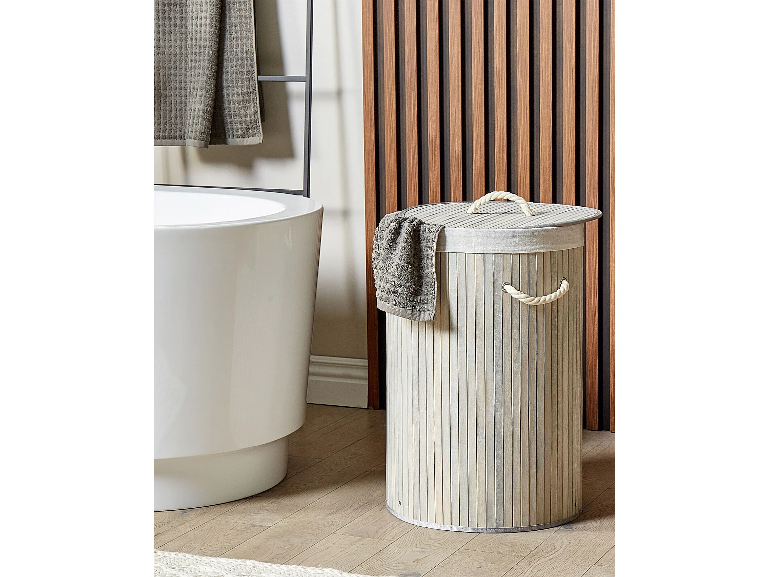 Panier SANNAR Bambou Gris 75 L