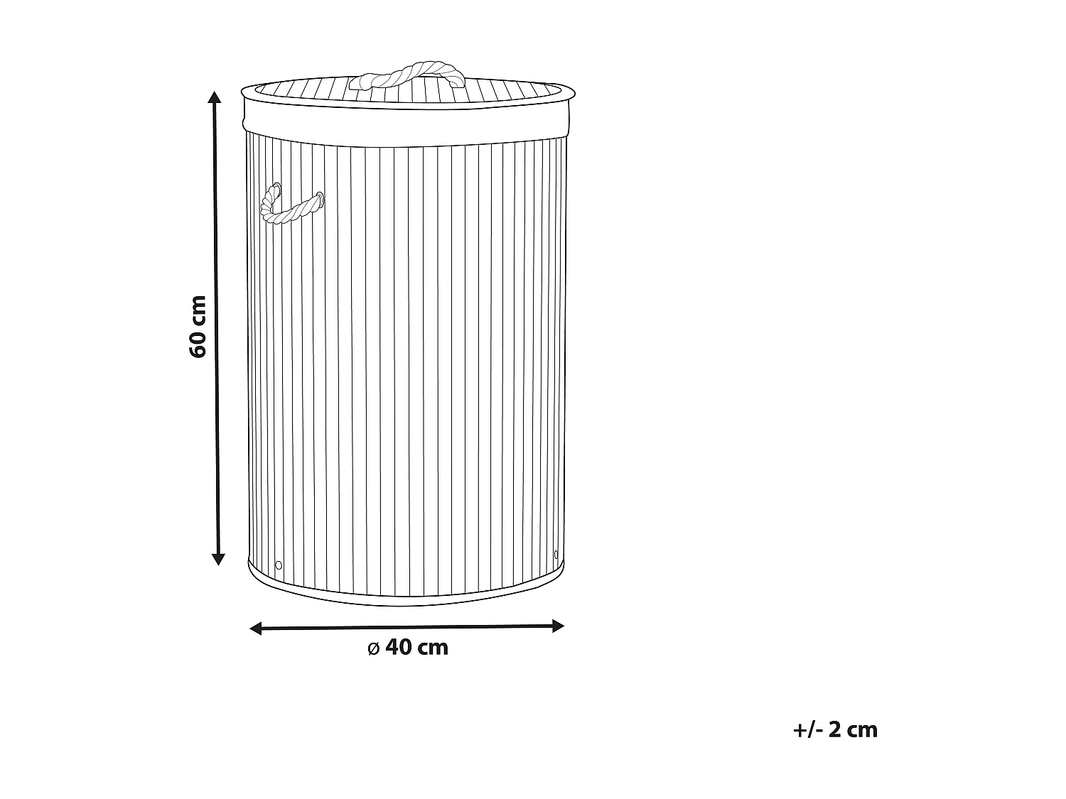 Panier SANNAR Bambou Gris 75 L