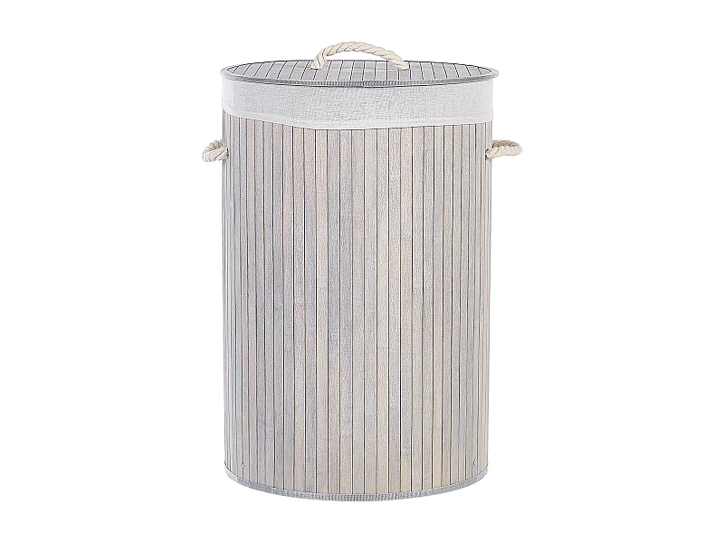 Cesta de madera de bambú gris/blanco 60 cm SANNAR