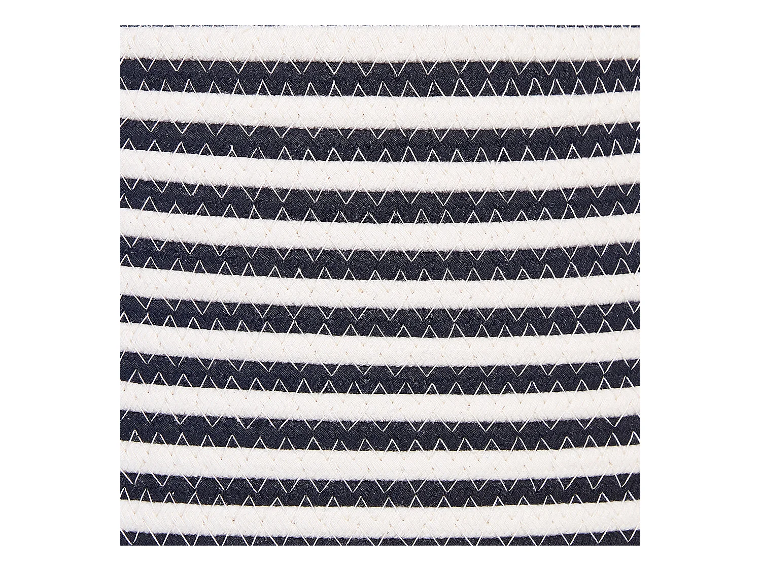 Korb Baumwolle weiß / schwarz handgemacht rund mit Griffen Aufbewahrung Ichka