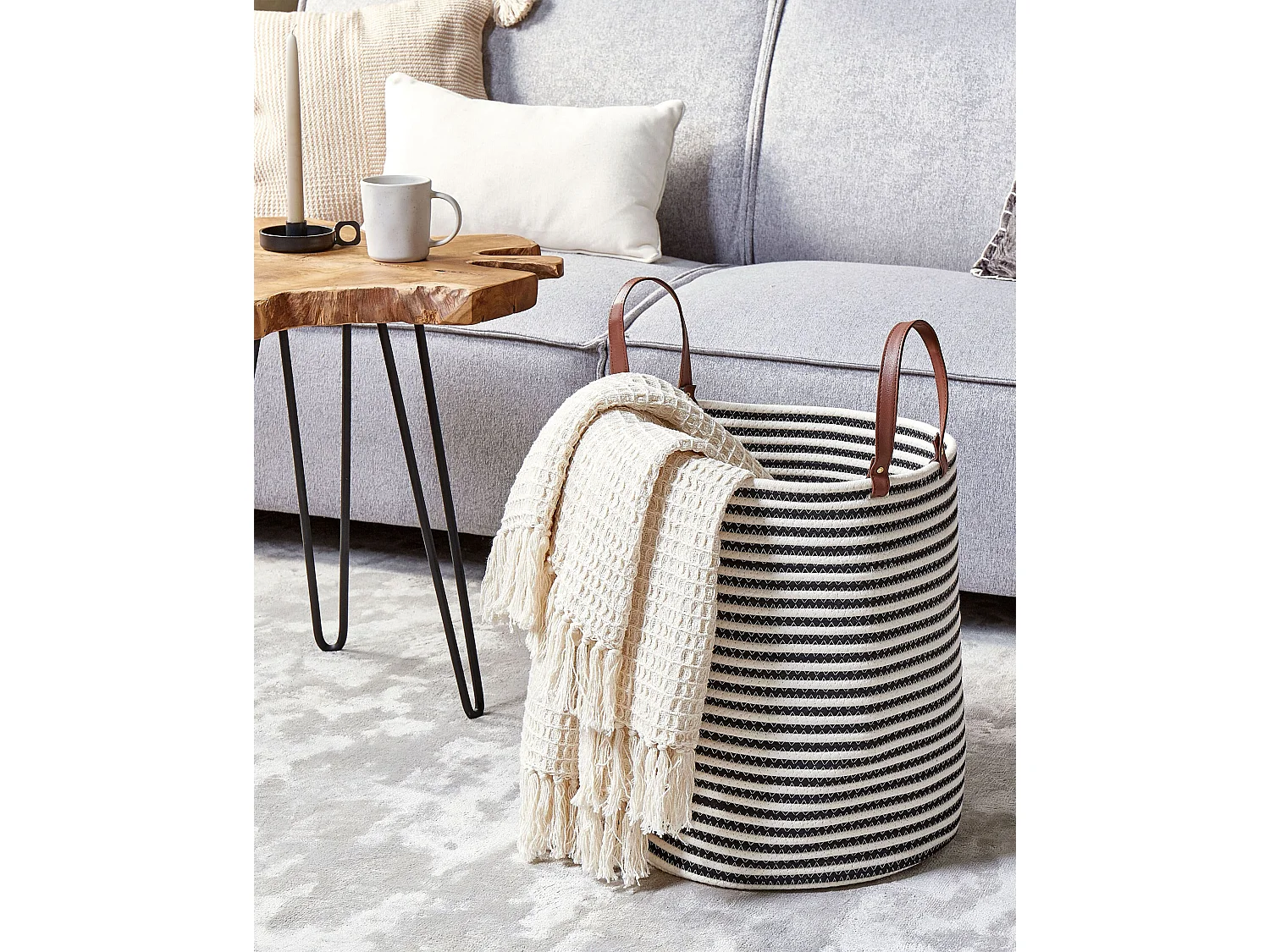 Panier ICHKA Coton Noir/blanc