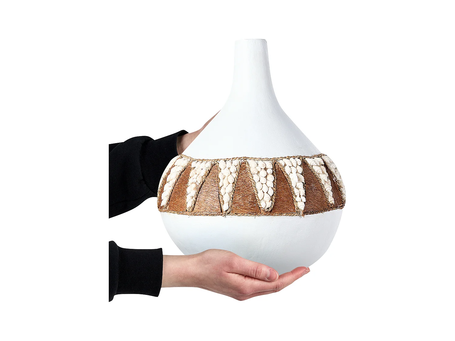 Jarrón decorativo SIMPANG Cerámica 33 cm Blanco