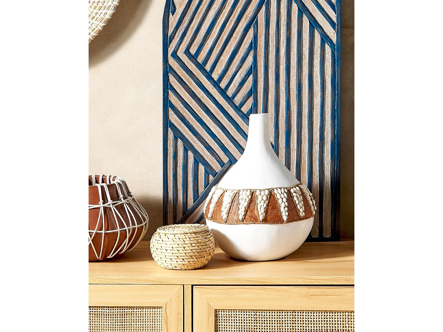 Decovaas SIMPANG Keramiek 33 cm Wit