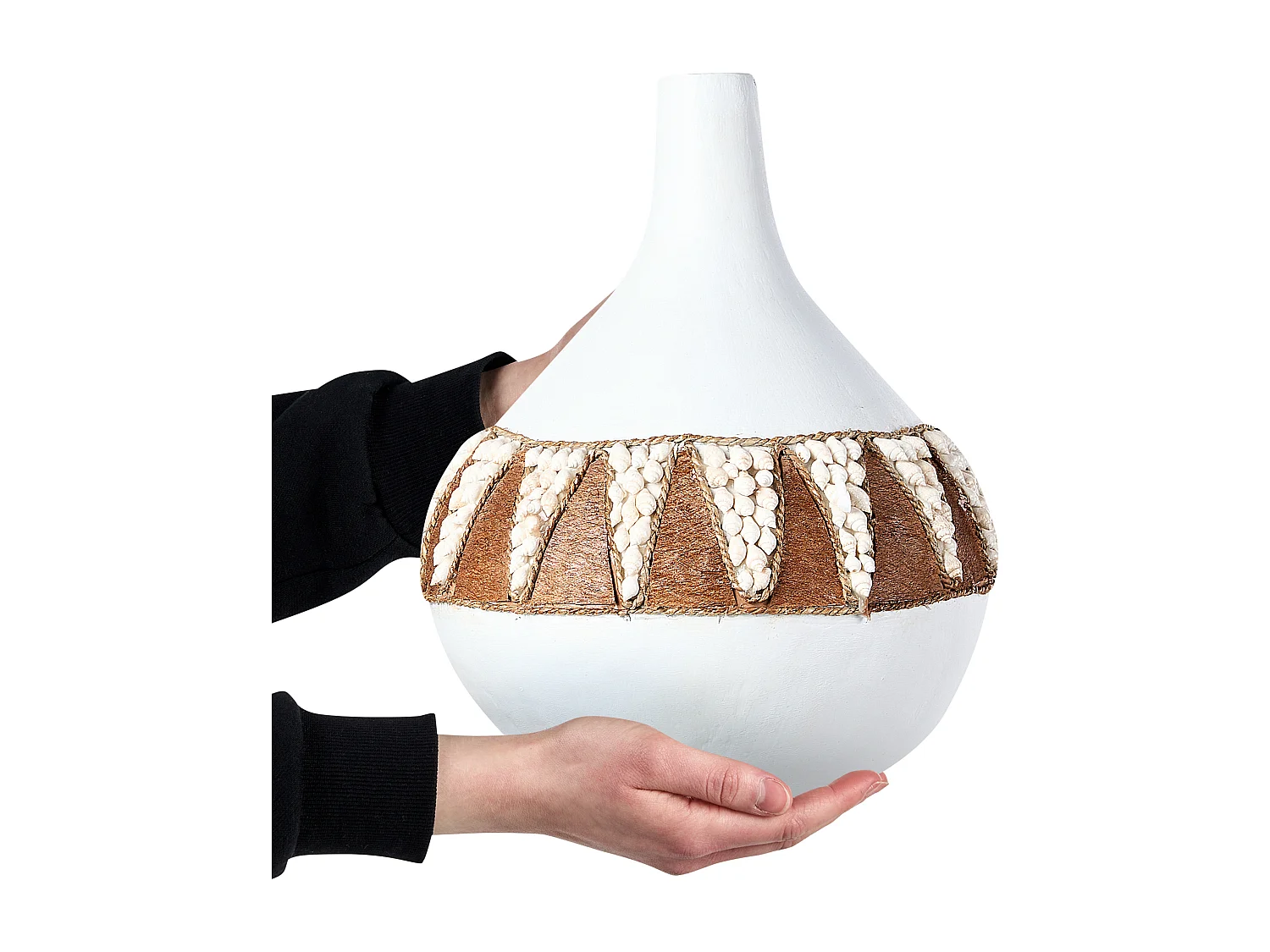 Vase décoratif SIMPANG Céramique 33 cm Blanc