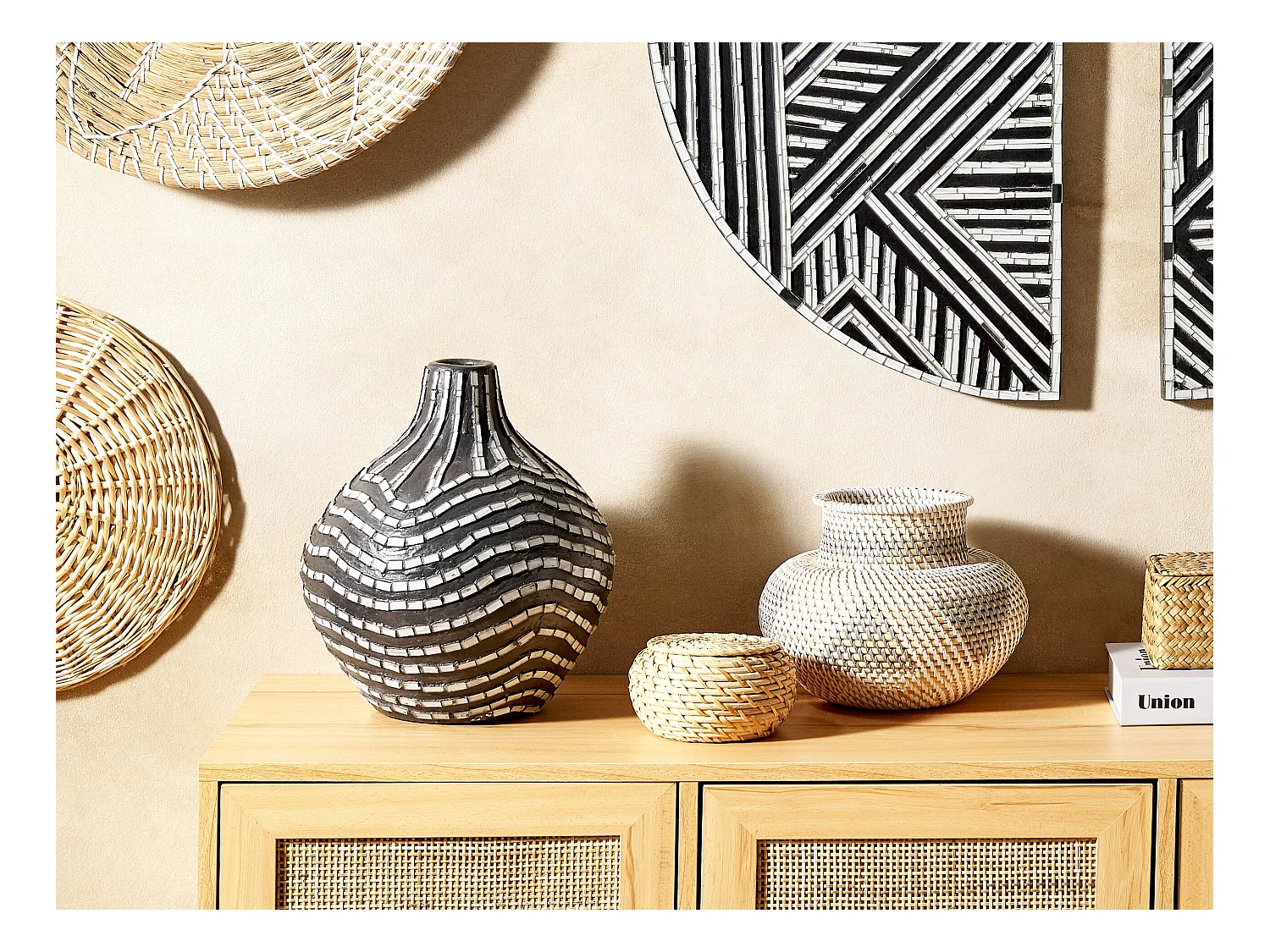 Vaso decorativo KUALU Ceramica 35 cm Nero