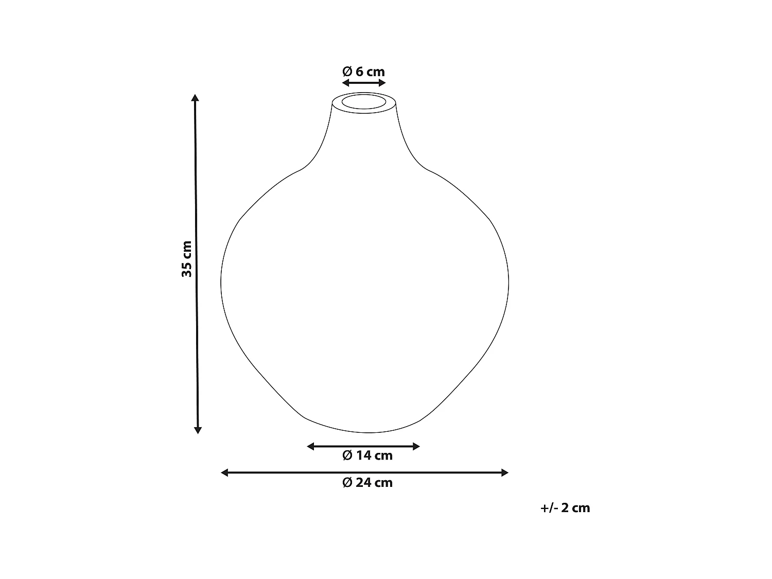 Vaso decorativo KUALU Ceramica 35 cm Nero