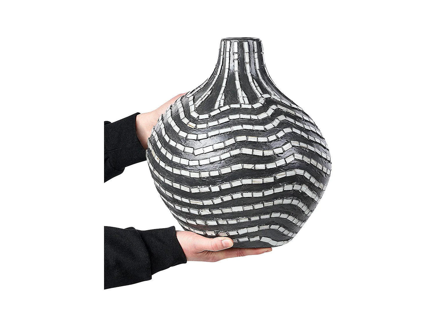 Decovaas KUALU Keramiek 35 cm Zwart