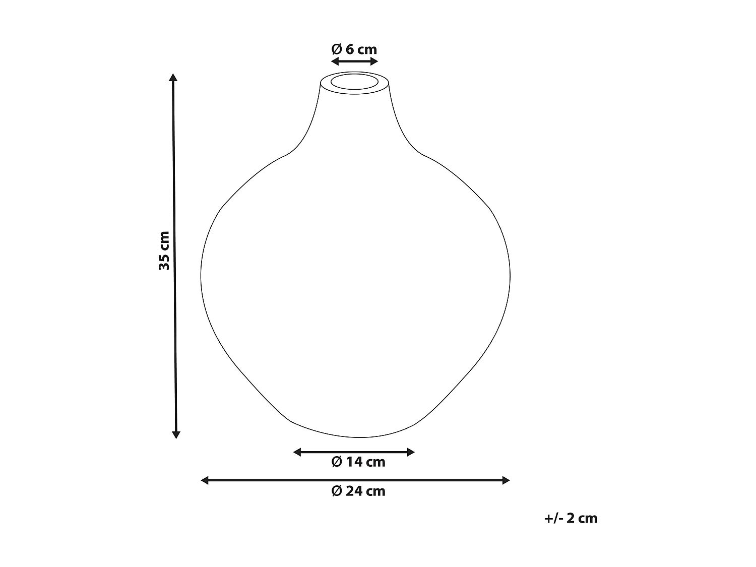 Jarro decorativo KUALU Cerâmica 35 cm Preto