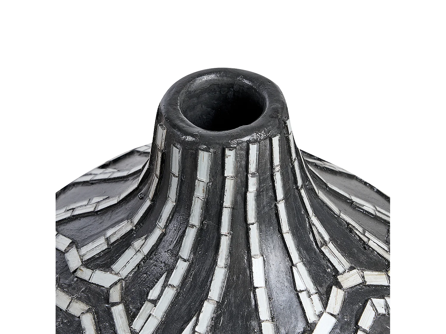 Dekovase KUALU Keramik 35 cm Schwarz
