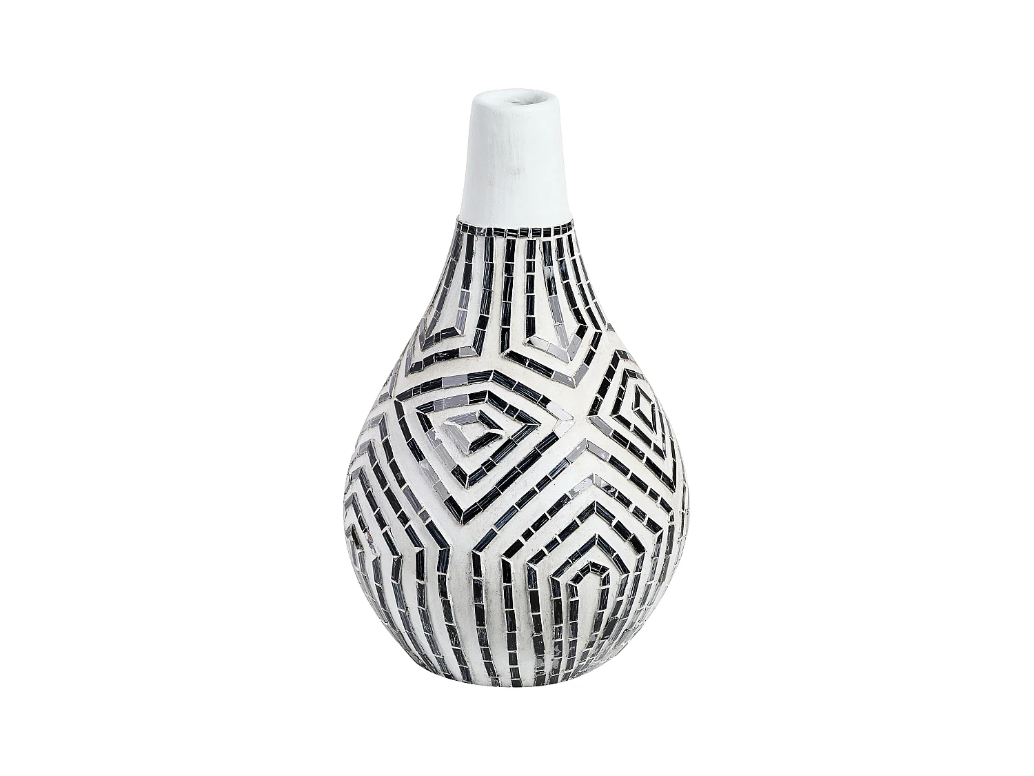 Dekorative Vase Terrakotta natürliche ethnischen Stil schwarz und weiß Ombilin