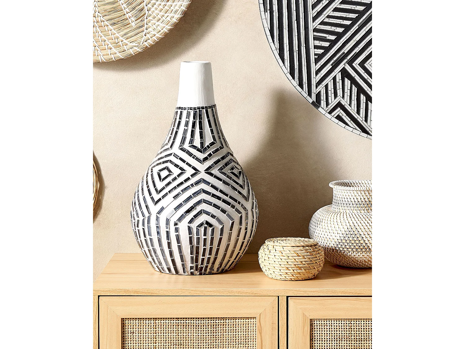 Decovaas OMBILIN Keramiek 50 cm Wit