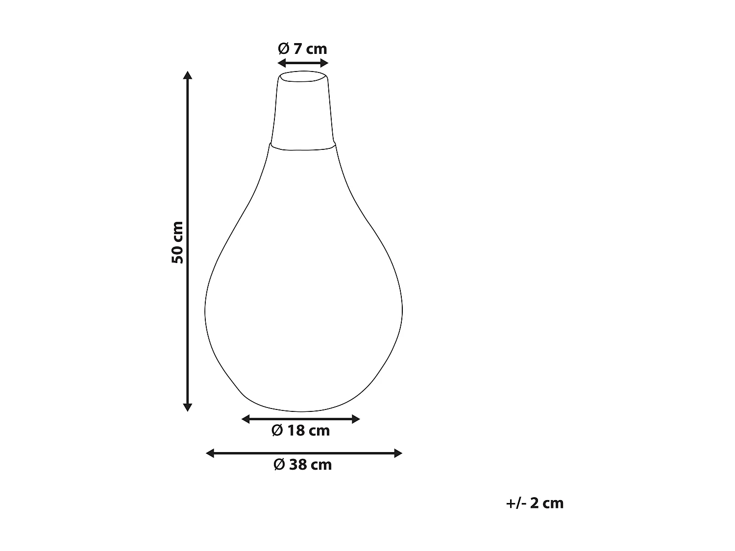 Jarrón decorativo OMBILIN Cerámica 50 cm Blanco