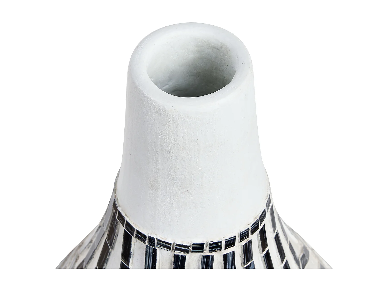Dekovase OMBILIN Keramik 50 cm Weiss